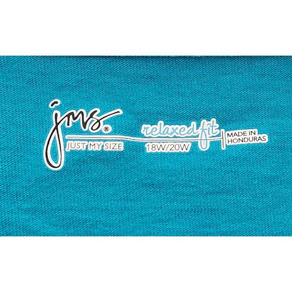 Just My Size Blue Sleeveless Round Neck Top 18W 20W Plus Lightweight Stretch - Picture 4 of 4